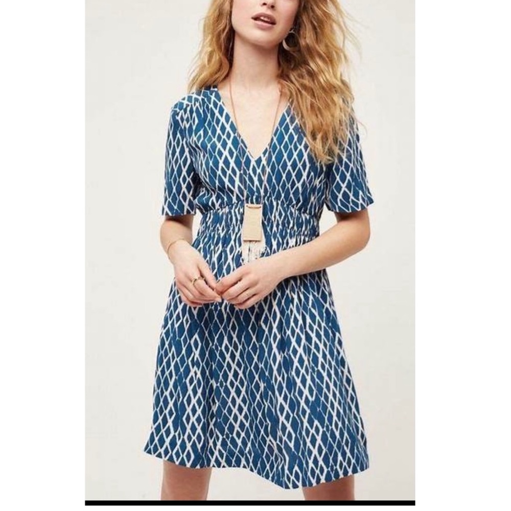 ANTHROPOLOGIE HD in Paris Size 4 Dress Blue Short